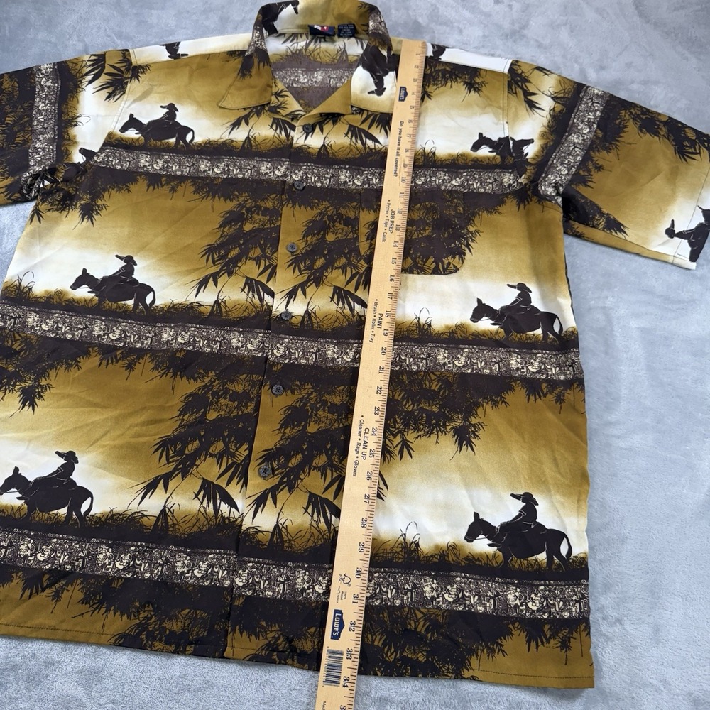 Southpole Men's XXL Hawaiian‎ Safari Y2K Mule SS Western Button Down Show - Picture 2 of 9
